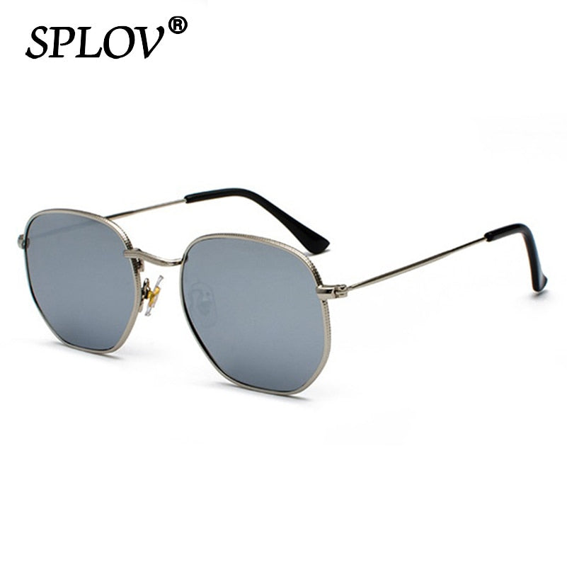 Hexagon Men Women Sunglasses Square Polygon Sun Glasses Brand Designer Retro Shades Metal Frame Eyewear TOP UV400