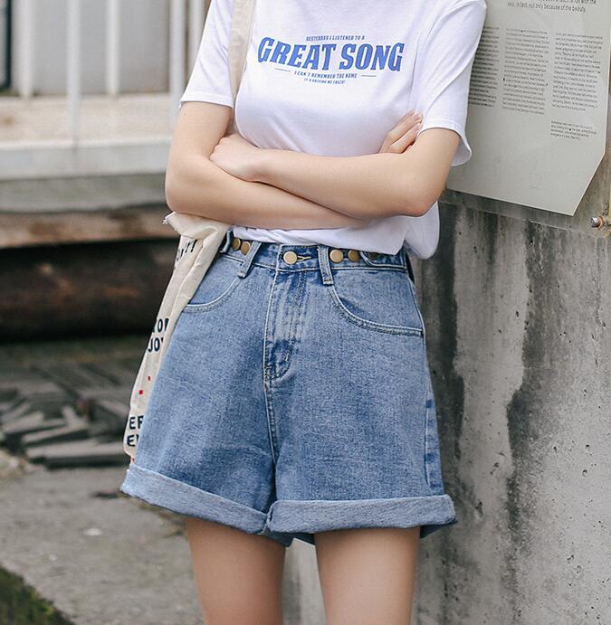 Streetwear High Waist Wide Leg Denim Shorts For Women New Jean Shorts Women Summer Style Women Loose Short Shorts