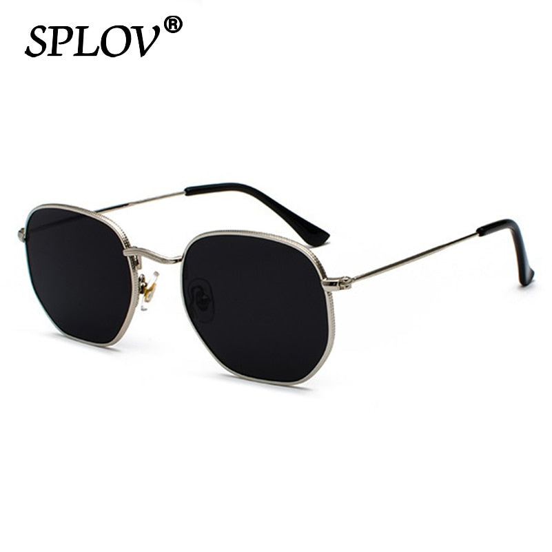 Hexagon Men Women Sunglasses Square Polygon Sun Glasses Brand Designer Retro Shades Metal Frame Eyewear TOP UV400