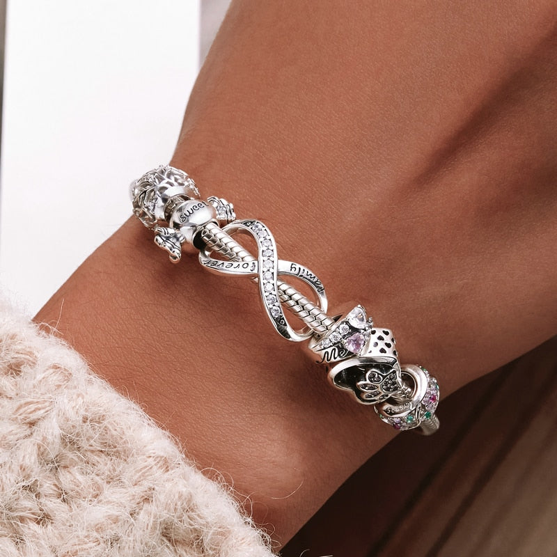 Round Charms Genuine 925 Sterling Silver Vintage Galaxy Openwork Beads Fit Original Bracelet Pendant Authentic Jewelry Women