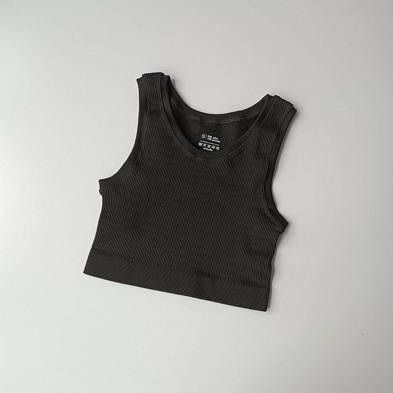 NHKDSASA Women's Top Sexy Crop Top Female Seamless Underwear Tank Top Girls Summer Cami T-shirt Sexy Lingerie Sports Camisole