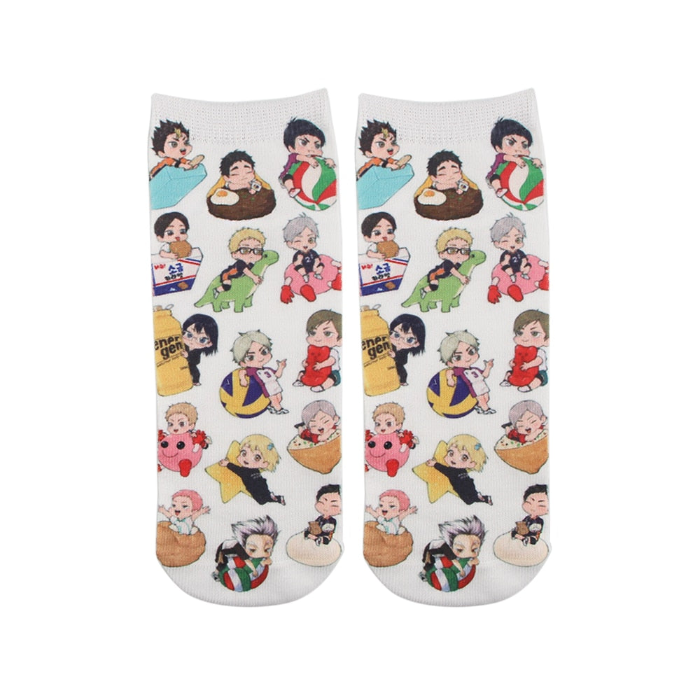 DZ985 Cute Haikyuu!! Anime Happy Socks Casual Creative Soft Comfortable Funny Novelty Men Women Cotton