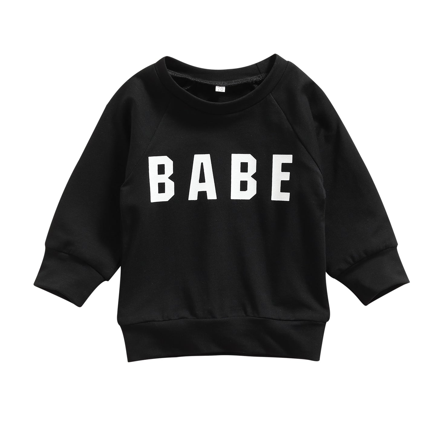 Toddler Kids Boy Girl Swearshirts Casual Letters Printed Pattern Long Sleeve Round Collar Tops Khaki/ Black