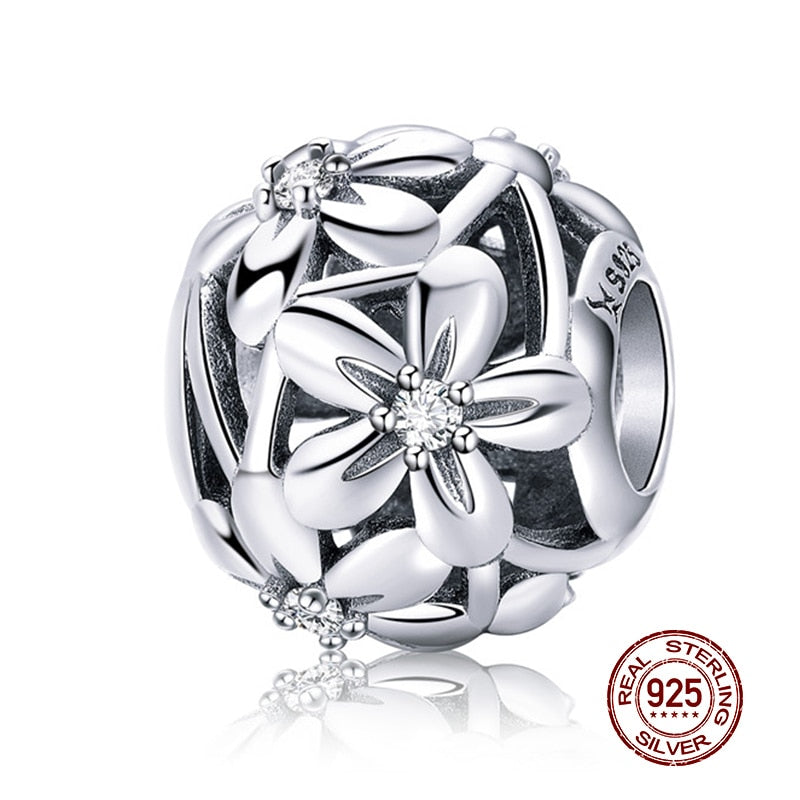 Round Charms Genuine 925 Sterling Silver Vintage Galaxy Openwork Beads Fit Original Bracelet Pendant Authentic Jewelry Women