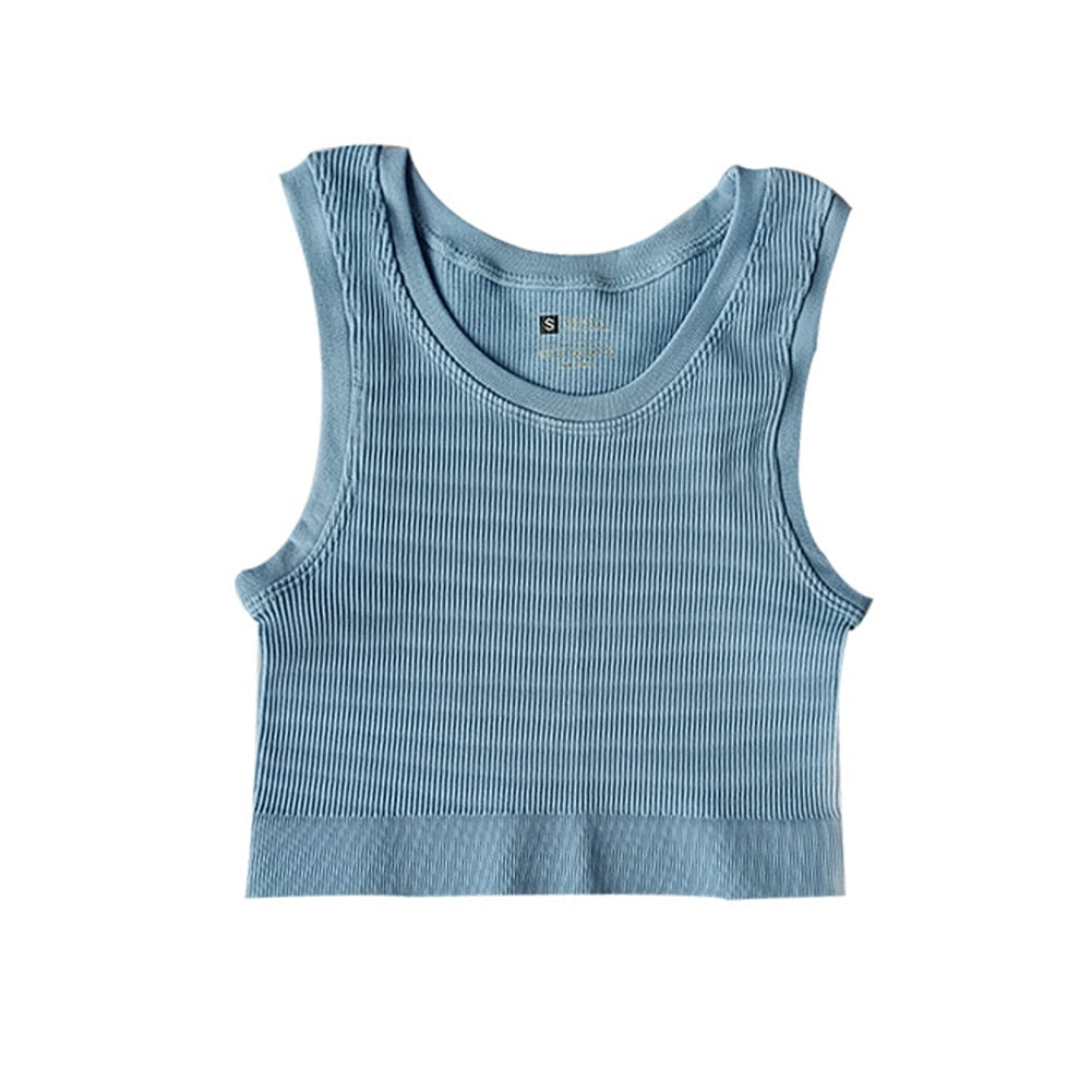 NHKDSASA Women's Top Sexy Crop Top Female Seamless Underwear Tank Top Girls Summer Cami T-shirt Sexy Lingerie Sports Camisole