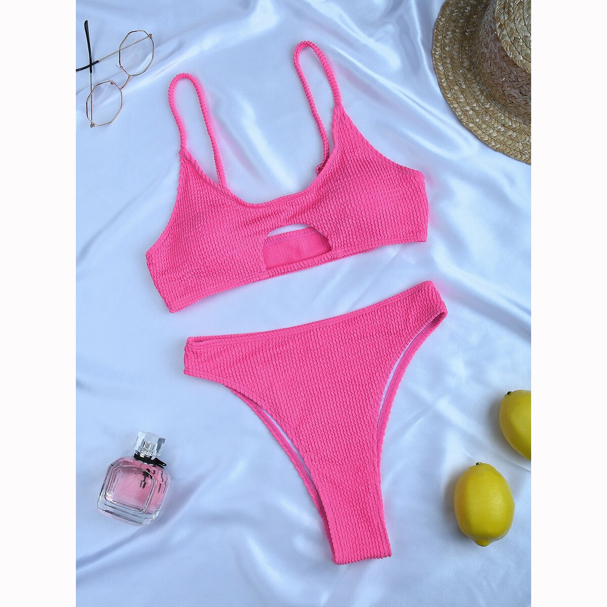 Micro Bikini Push Up Rib Bikini Set Sexy Women Swimsuit Solid Female Swimwear Swim Bathing Suit HighWaist Beachwear