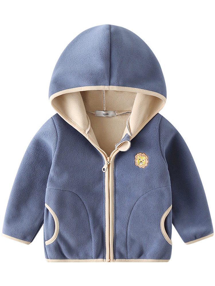 A & L Velvet Integrated Zipper Cardigan Autumn and Winter Korean Style Hooded