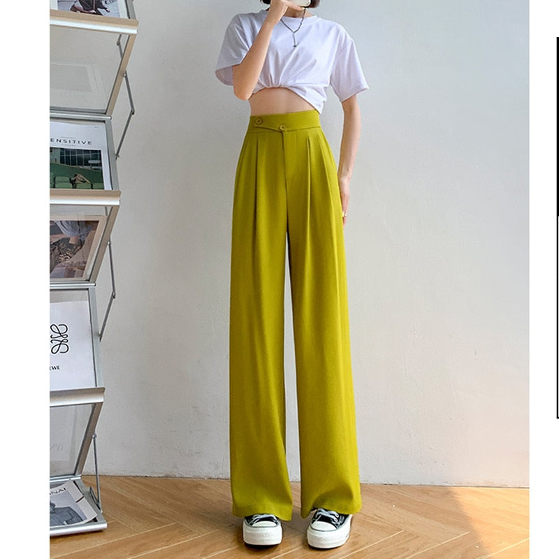High Waist Loose Wide Leg Pants for Women Spring Autumn New Female Dress Pant White Suits Pants Ladies Long Trousers Casual