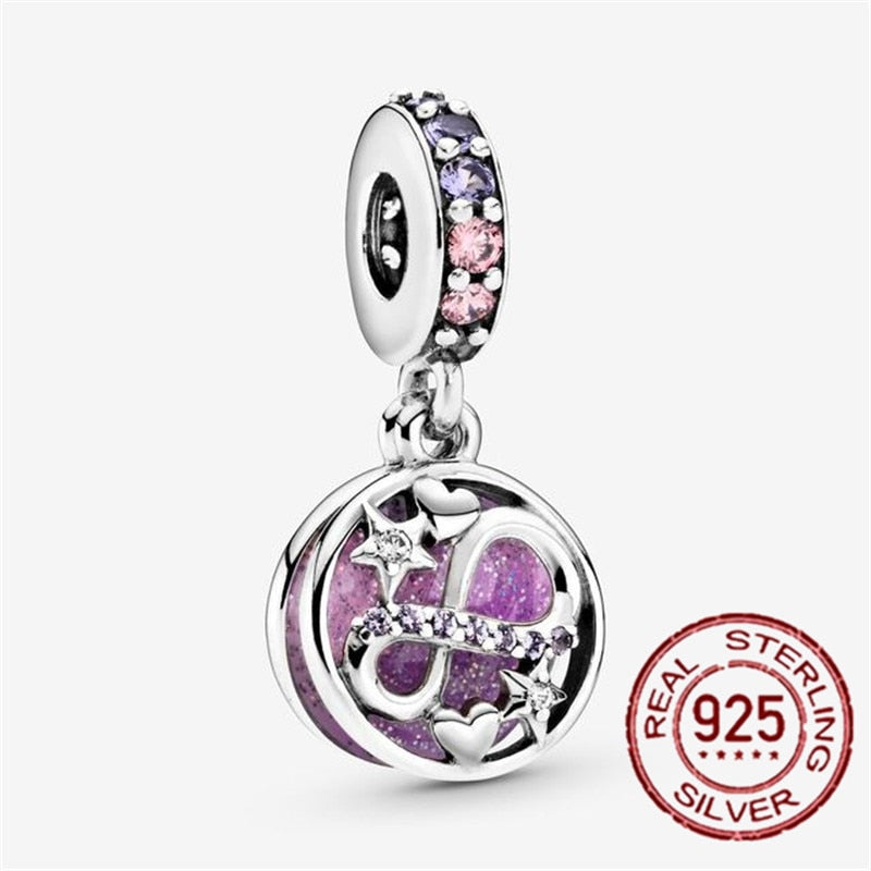 New 925 Sterling Silver Safety Chain Romantic Flowers Balloon Charms Bead Fit Original Pandora Bracelets Charm DIY Women Jewelry