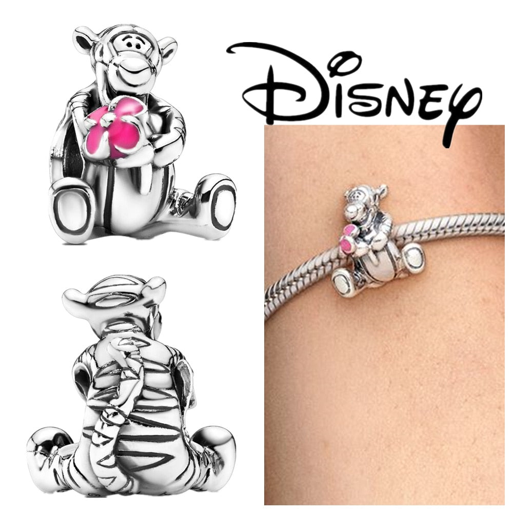 Disney Stitch Minnie Mouse Winnie Charms Dangle Fit Charms Silver 925 Original Bracelet Beads Charm for Pendant Jewelry Gift