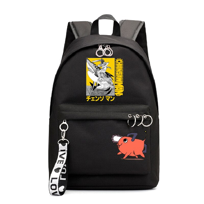 Manga Chainsaw Man Backpack Girls School Bags Japan Anime Schoolbag Harajuku Chainsaw Man Bookbag