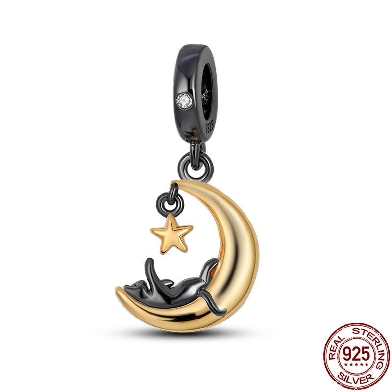 Fit Pandora 925 Original Bracelet Chameleon Luminous Firefly Butterfly Silver Charms Beads For DIY Christmas Jewelry Gift Making