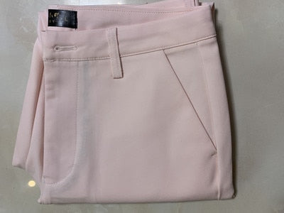 Fashion Streetwear Cute Candy Color Pencil Pants Women Stretch Cotton Slim Waist Straight Pantalones Casual Office Work Trousers