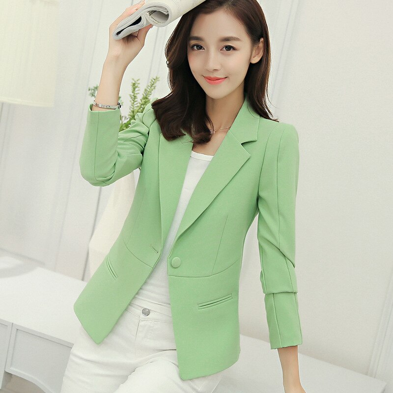 Women Blazer Casual Slim Blazers Jackets Work Coat Outerwear Fashion Spring Career Female Jacket Office