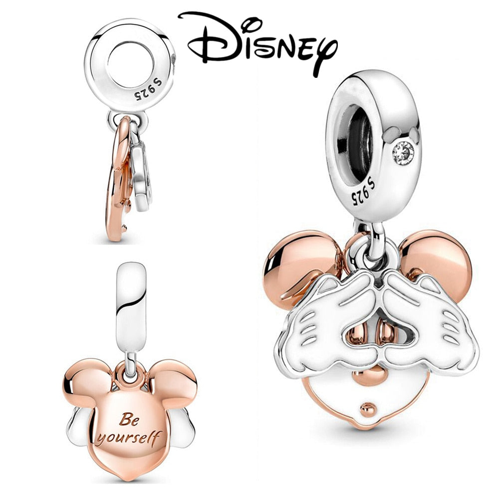 Disney Stitch Minnie Mouse Winnie Charms Dangle Fit Charms Silver 925 Original Bracelet Beads Charm for Pendant Jewelry Gift