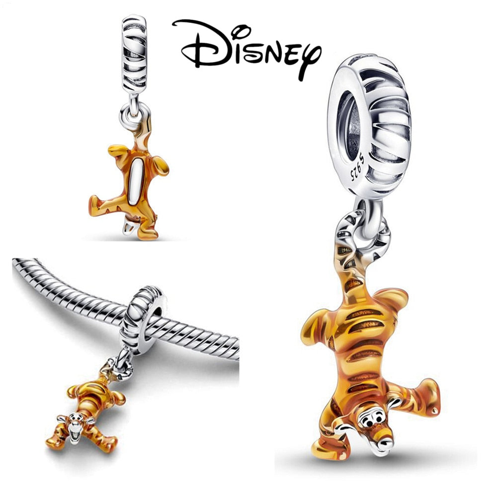 Disney Stitch Minnie Mouse Winnie Charms Dangle Fit Charms Silver 925 Original Bracelet Beads Charm for Pendant Jewelry Gift