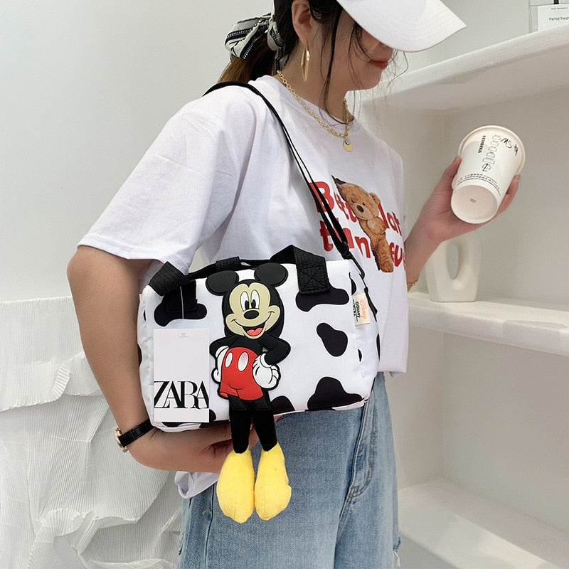 New Disney Shoulder Bags Cartoons Mickey Mouse Nylon Bag Women Messenger Bag Cute Anime Fashion Handbag Gifts for A Girls