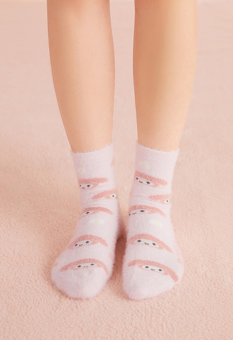 Sanrio Accessories Socks Anime Hello Kitty Kuromi Melody Cinnamoroll Long Tube Harajuku Keep Warm Casual Socks Girl Gift
