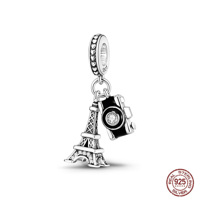 Fit Pandora 925 Original Bracelet Chameleon Luminous Firefly Butterfly Silver Charms Beads For DIY Christmas Jewelry Gift Making