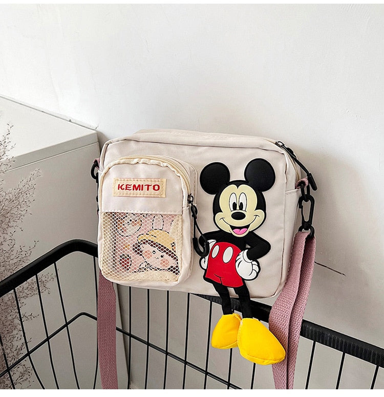 New Disney Shoulder Bags Cartoons Mickey Mouse Nylon Bag Women Messenger Bag Cute Anime Fashion Handbag Gifts for A Girls