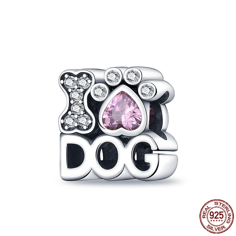 Hot Sale Charms Fit Pandora 925 Original Bracelet 925 Silver Owl With Blue Zircon Red Heart Charms Beads Fine DIY Jewelry Making