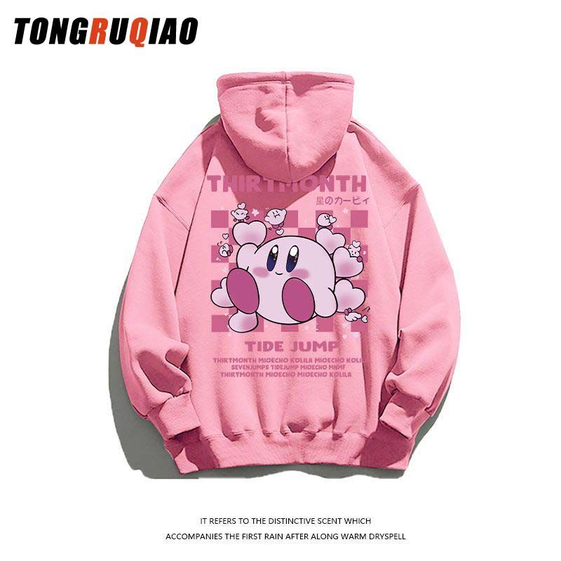 Cartoon Anime Star Kirby Autumn Winter Children Hoodie Kawaii Cute Girl Top Long Sleeve Sweatshirt Kids Clothes Pullover Sweater