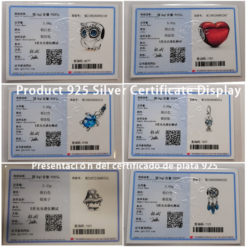 Hot Sale Charms Fit Pandora 925 Original Bracelet 925 Silver Owl With Blue Zircon Red Heart Charms Beads Fine DIY Jewelry Making