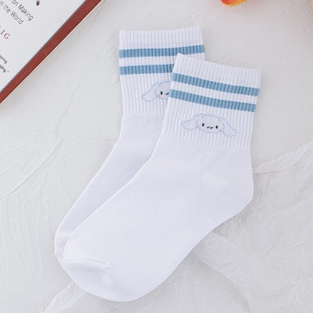 Kawaii Sanrio Women's Socks Cartoon Hello Kitty My Melody Harajuku Mid-tube Cotton Sports Breathable Student Sock Christmas Gift