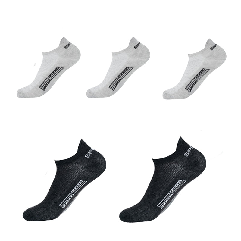 5 Pairs High Quality Men Ankle Socks Breathable Cotton Sports Socks Mesh Casual Athletic Summer Thin Cut Short Sokken Plus Size