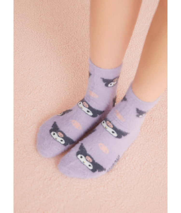 Sanrio Accessories Socks Anime Hello Kitty Kuromi Melody Cinnamoroll Long Tube Harajuku Keep Warm Casual Socks Girl Gift