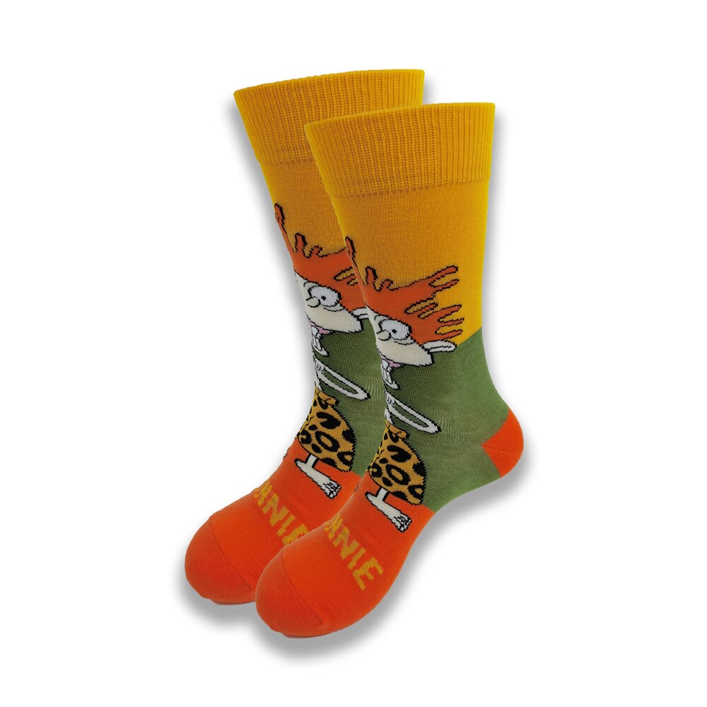 Street Style hiphop personalized Novelty  sock men weird comic style men socks funny autumn winter cotton warm dress socks