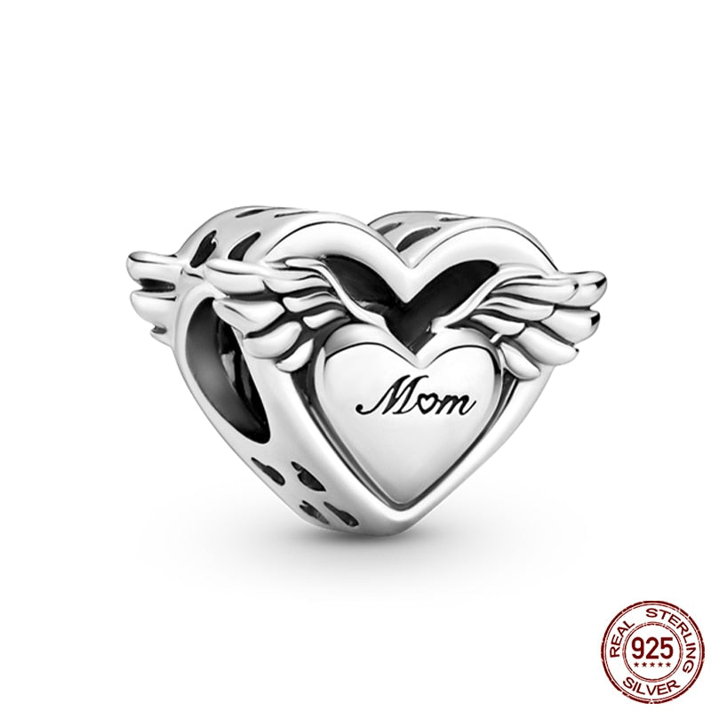 Hot Sale Charms Fit Pandora 925 Original Bracelet 925 Silver Owl With Blue Zircon Red Heart Charms Beads Fine DIY Jewelry Making