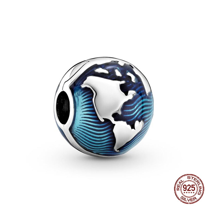 Hot Sale Charms Fit Pandora 925 Original Bracelet 925 Silver Owl With Blue Zircon Red Heart Charms Beads Fine DIY Jewelry Making