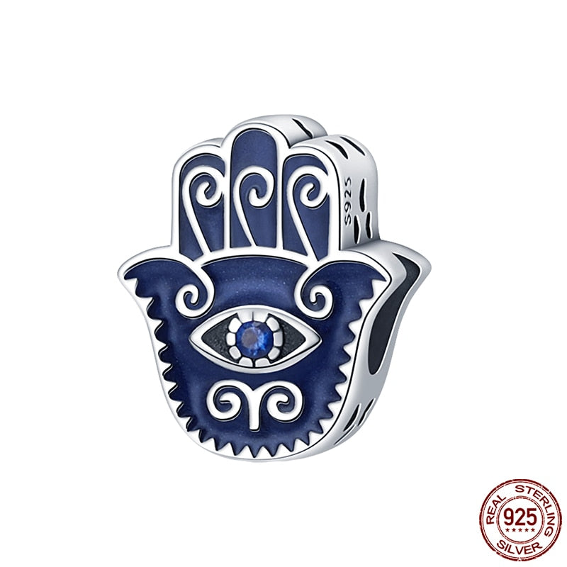 Hot Sale Charms Fit Pandora 925 Original Bracelet 925 Silver Owl With Blue Zircon Red Heart Charms Beads Fine DIY Jewelry Making