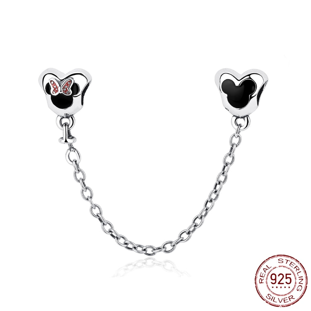 New 925 Sterling Silver Safety Chain Romantic Flowers Balloon Charms Bead Fit Original Pandora Bracelets Charm DIY Women Jewelry