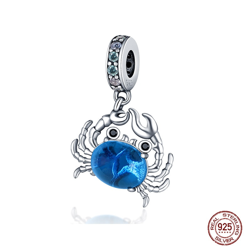 Fit Pandora 925 Original Bracelet Chameleon Luminous Firefly Butterfly Silver Charms Beads For DIY Christmas Jewelry Gift Making