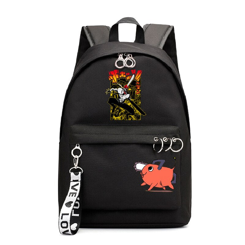 Manga Chainsaw Man Backpack Girls School Bags Japan Anime Schoolbag Harajuku Chainsaw Man Bookbag