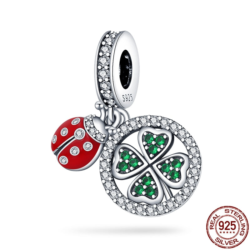 Fit Pandora 925 Original Bracelet Chameleon Luminous Firefly Butterfly Silver Charms Beads For DIY Christmas Jewelry Gift Making