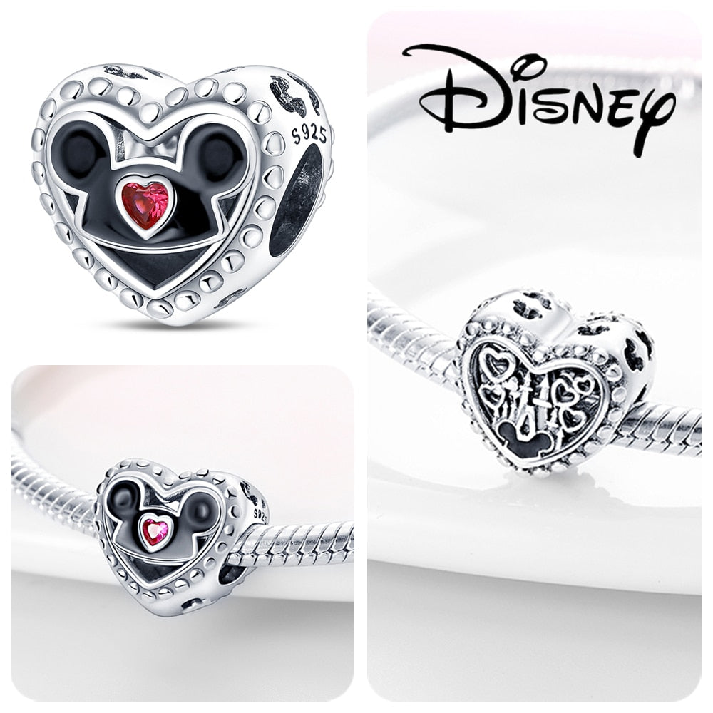 Disney Stitch Minnie Mouse Winnie Charms Dangle Fit Charms Silver 925 Original Bracelet Beads Charm for Pendant Jewelry Gift
