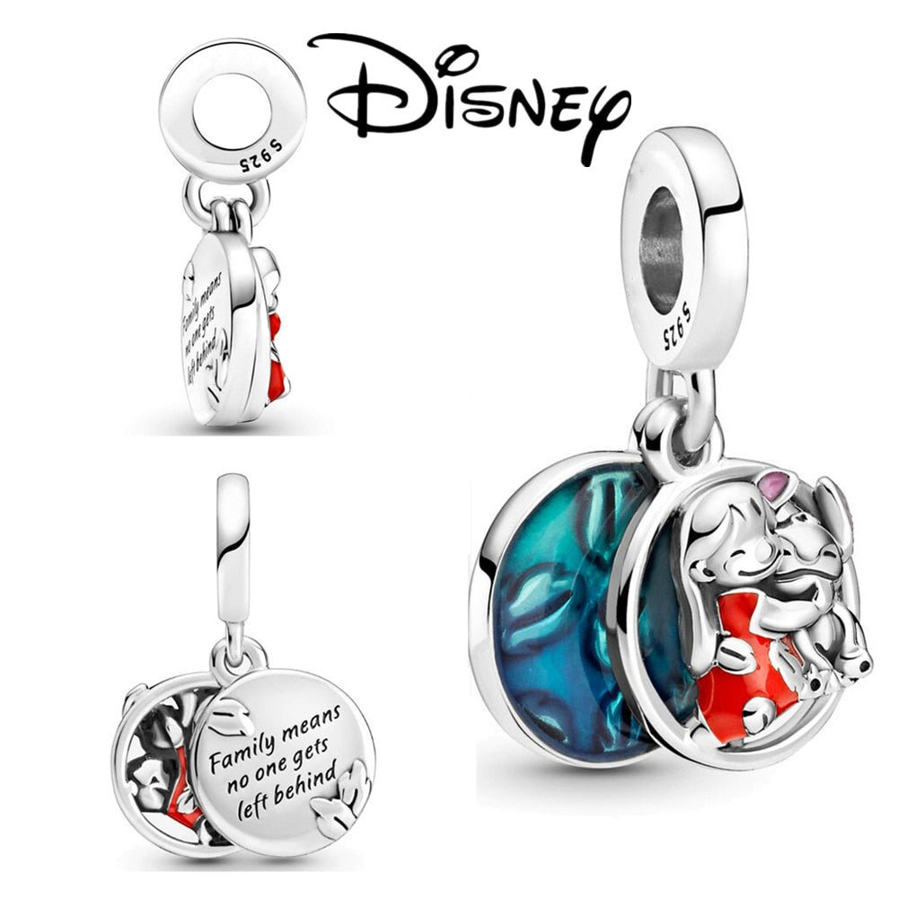 Disney Stitch Minnie Mouse Winnie Charms Dangle Fit Charms Silver 925 Original Bracelet Beads Charm for Pendant Jewelry Gift