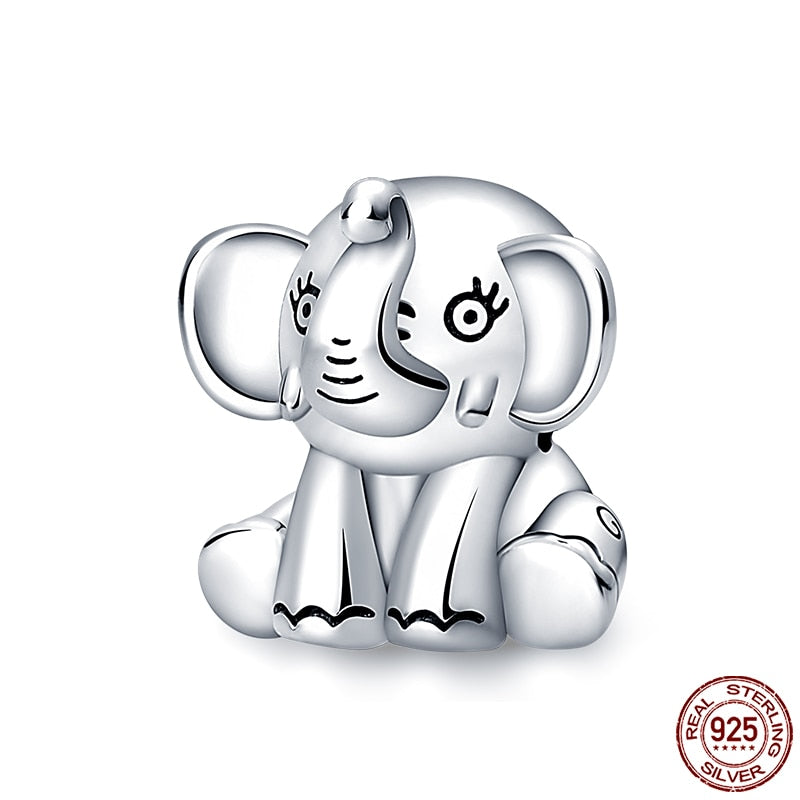 Hot Sale Charms Fit Pandora 925 Original Bracelet 925 Silver Owl With Blue Zircon Red Heart Charms Beads Fine DIY Jewelry Making