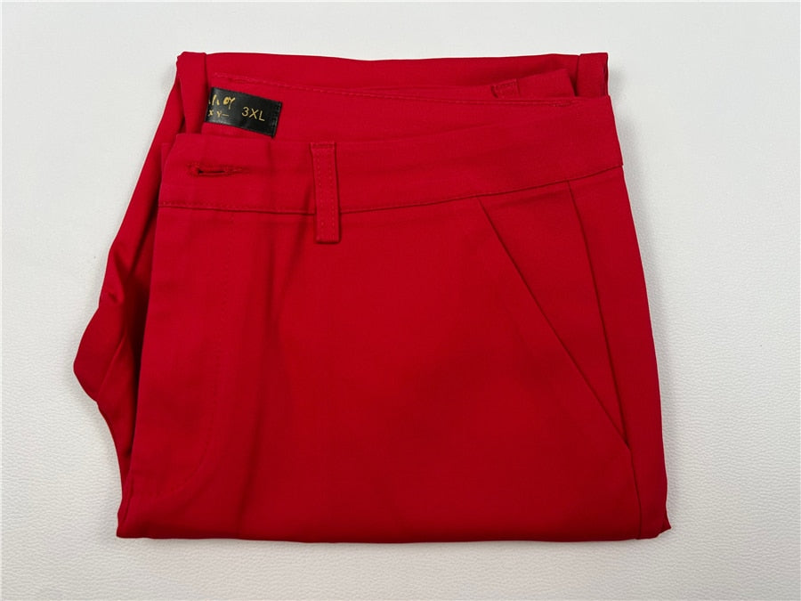 Fashion Streetwear Cute Candy Color Pencil Pants Women Stretch Cotton Slim Waist Straight Pantalones Casual Office Work Trousers