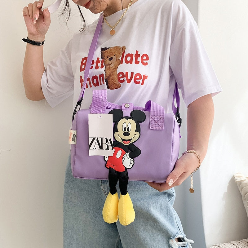 New Disney Shoulder Bags Cartoons Mickey Mouse Nylon Bag Women Messenger Bag Cute Anime Fashion Handbag Gifts for A Girls