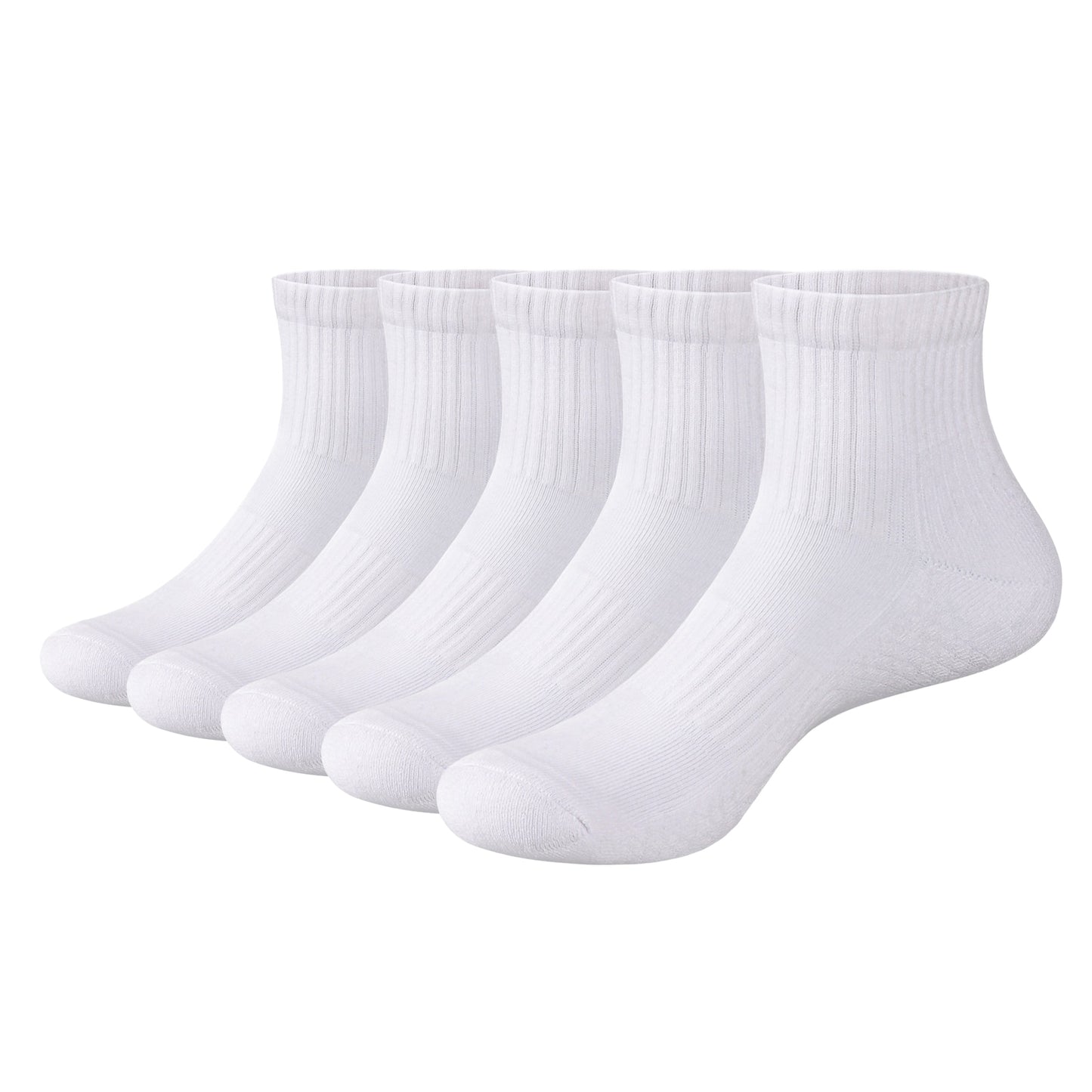 YUEDGE Men Moisture Wicking Fitness Training Athletic Socks Combed Cotton Cushioned Mid Calf Crew Socks for Mens, 5Pair