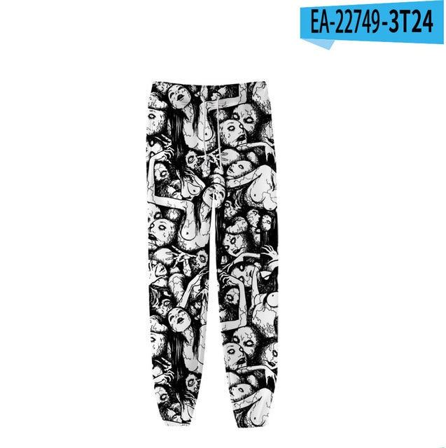 Japan Horror Manga Junji Ito Sweat Pants 3D Joggers Pants Men/Women Trousers Hip Hop Sweatpants Pantalon Homme Boy girls
