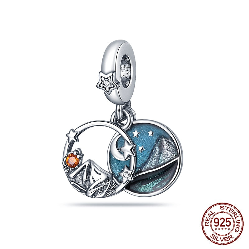 Fit Pandora 925 Original Bracelet Chameleon Luminous Firefly Butterfly Silver Charms Beads For DIY Christmas Jewelry Gift Making