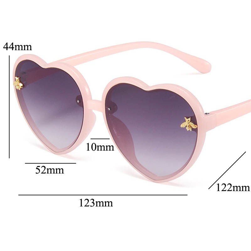 Fashion Brand Heart Kids Sunglasses 2023 New Children Cute Pink Cartoon Bee Sun Glasses Girls Boys Baby Gradient Eyewear