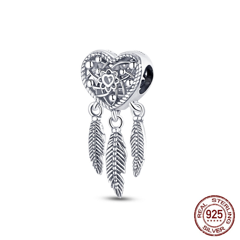 Fit Pandora 925 Original Bracelet Chameleon Luminous Firefly Butterfly Silver Charms Beads For DIY Christmas Jewelry Gift Making