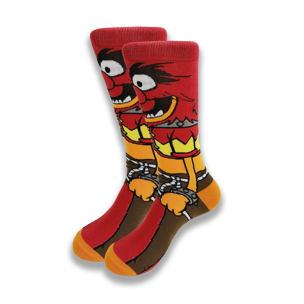 Street Style hiphop personalized Novelty  sock men weird comic style men socks funny autumn winter cotton warm dress socks