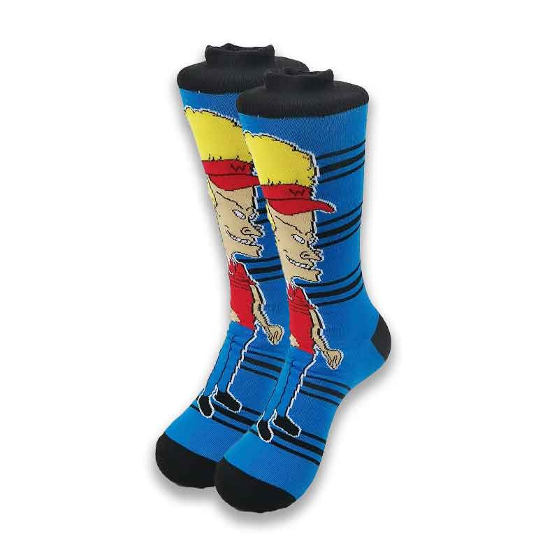 Street Style Hiphop Personalized Novelty Horror Sock Men Weird Comic Style Men Socks Funny Autumn Winter Cotton Warm Dress Socks